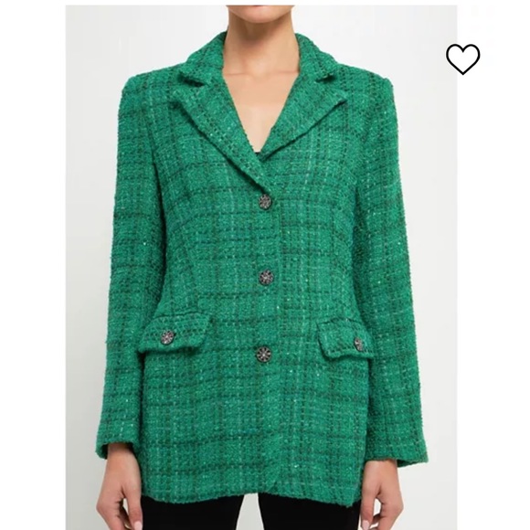 Green tweed blazer - Picture 1 of 6